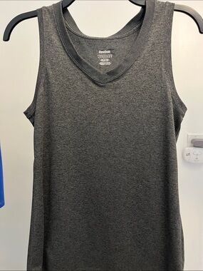 Reebok Women's Charcoal Gray V-Neck Athletic Tank